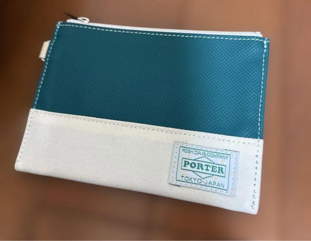 ポーター　トートバッグ ホワイト/ターコイズ キャンバス　ポーターガール