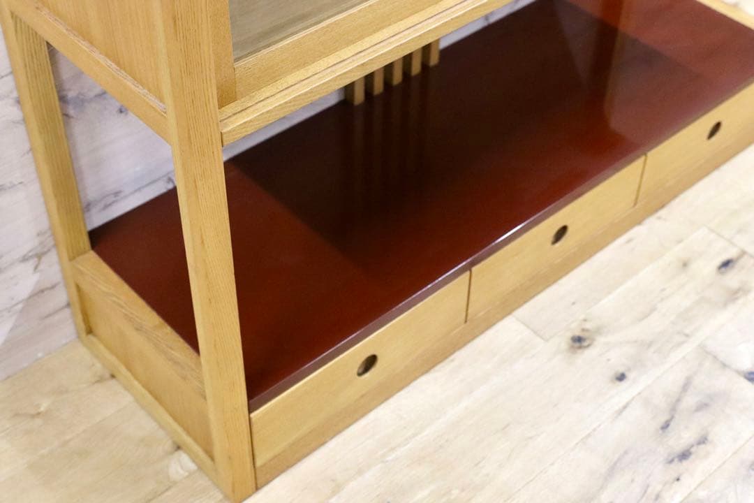 GMHS319○萩原家具 サイドボード リビングボード 茶棚 飾り棚 和モダン