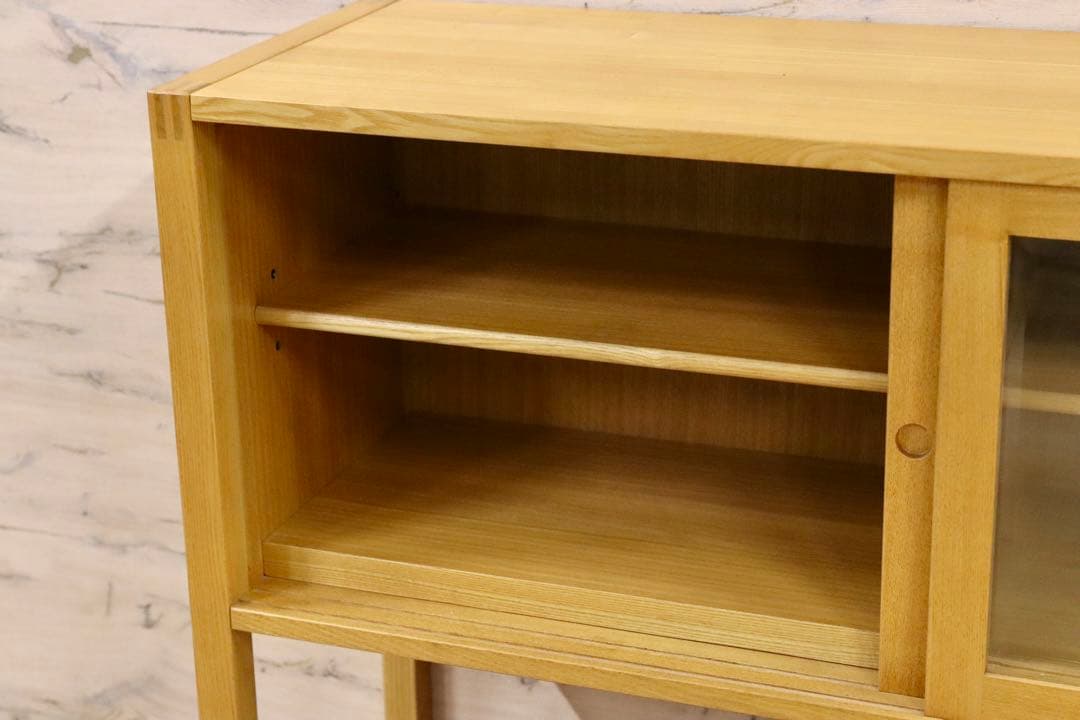 GMHS319○萩原家具 サイドボード リビングボード 茶棚 飾り棚 和モダン