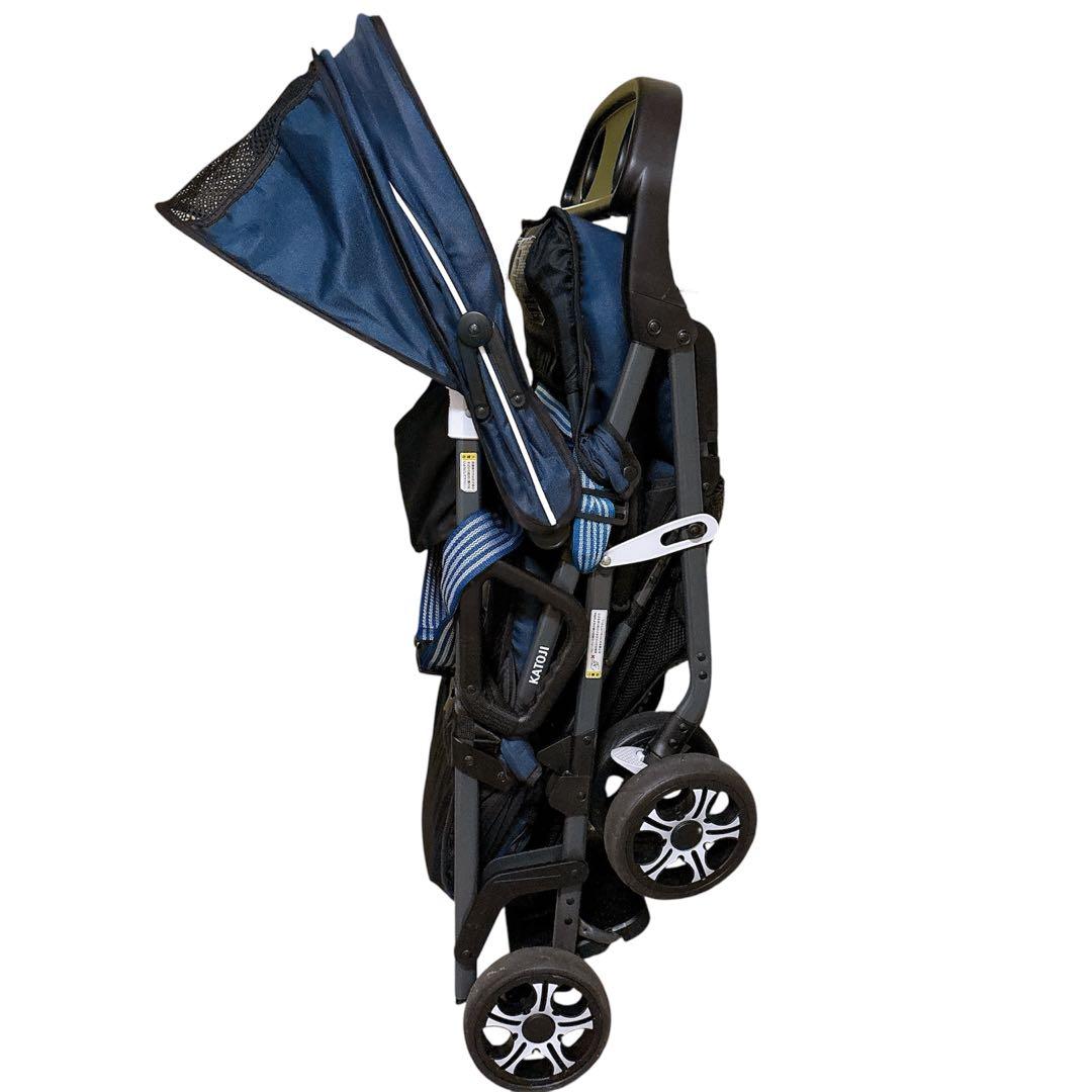 【美品】カトージ 二人乗りベビーカー 二人でゴー リアシート付き　2WAY仕様