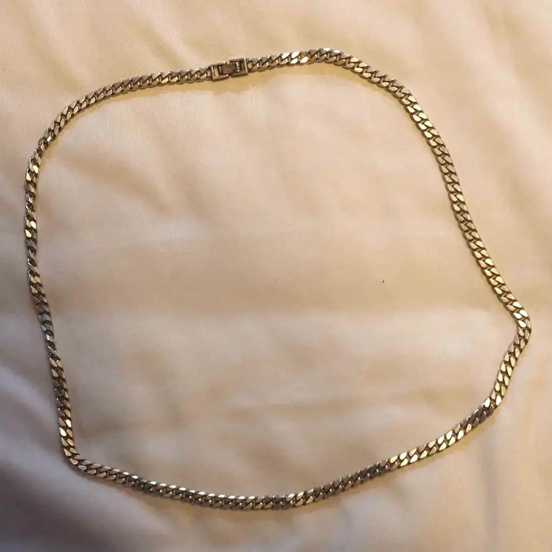 シルバー925 6面 ダブルネックレス 長さ約50cm 幅4mm