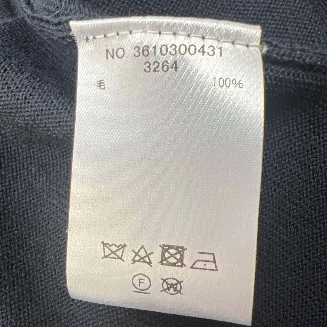 ebure 美品ウール ハイネックニット ロング ワンピース ネイビー