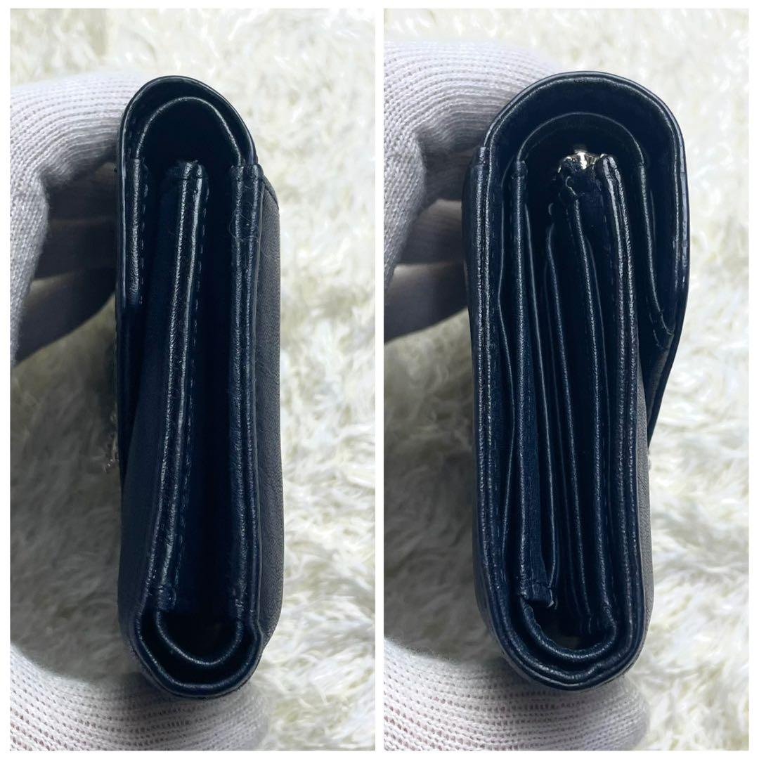 ヴィヴィアンウエストウッド 三つ折り財布 クロコ型押し ネイビー