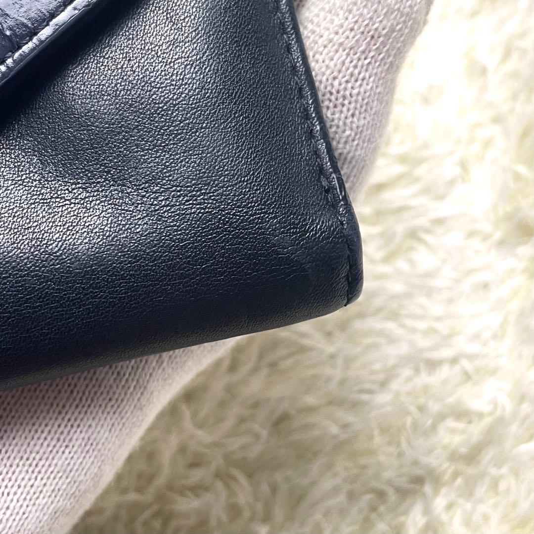 ヴィヴィアンウエストウッド 三つ折り財布 クロコ型押し ネイビー