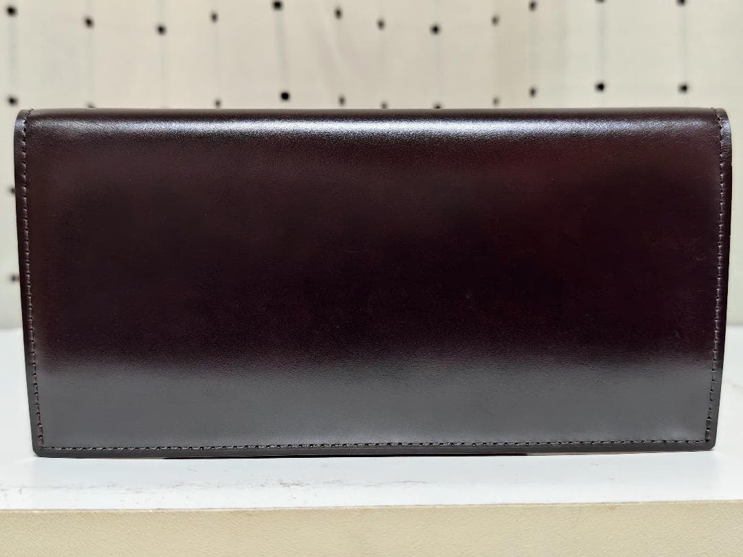 未使用品 ガンゾ コードバン ファスナー小銭入れ付き 長財布 ダークブラウン