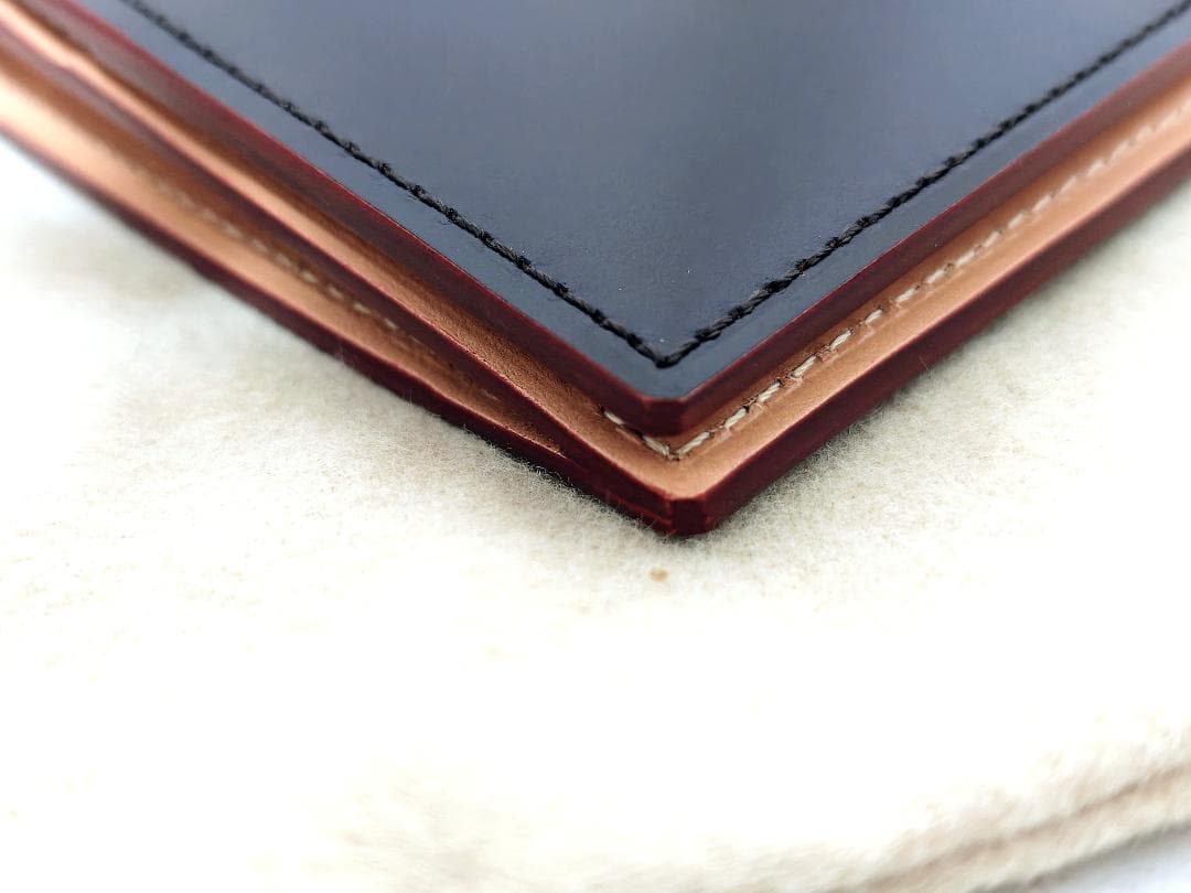 未使用品 ガンゾ コードバン ファスナー小銭入れ付き 長財布 ダークブラウン