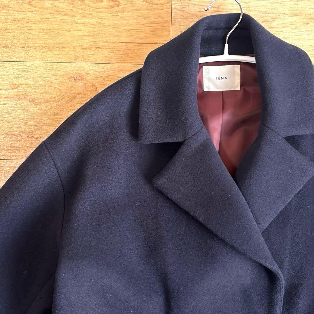 IENA MANTECO生地 オーバーチェストコート ネイビー 38サイズ