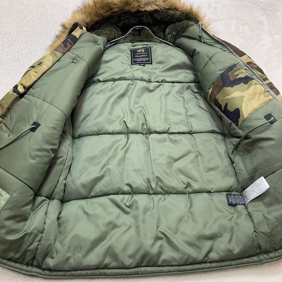 未使用級✨L アルファインダストリーズ N-3B カモフラ フライトジャケット