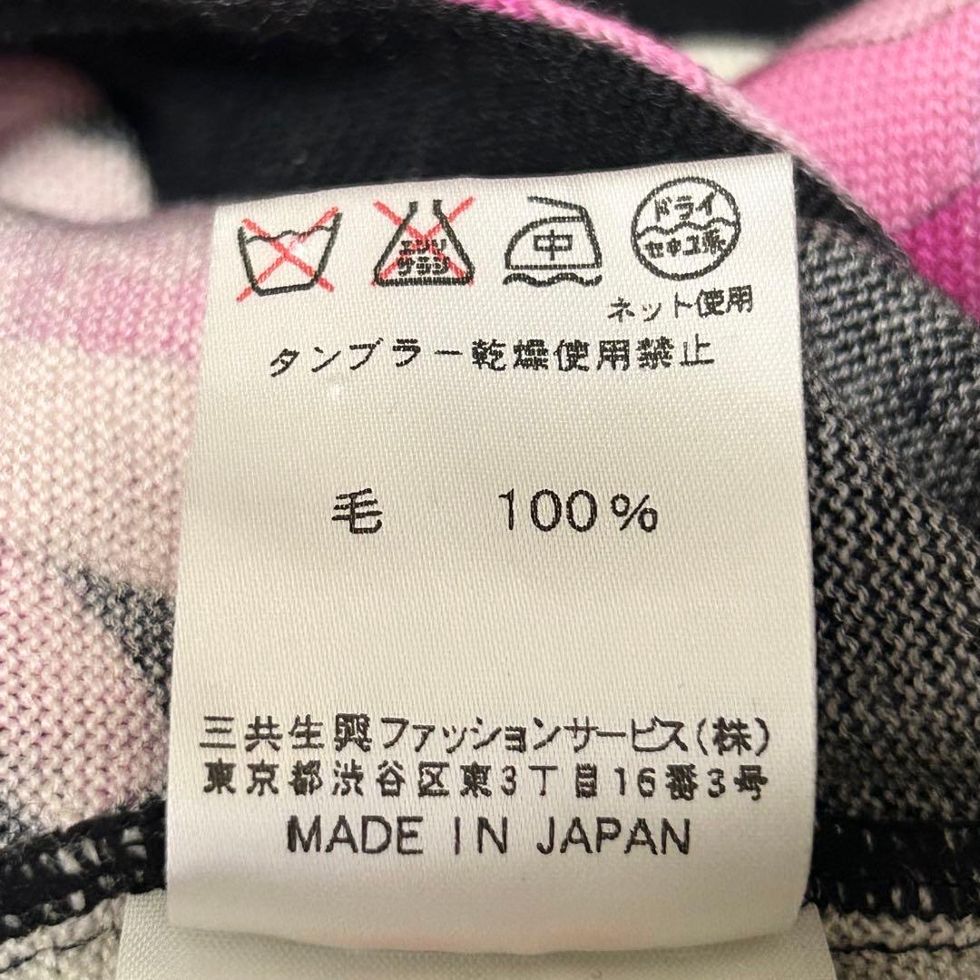 LEONARD SPORTS カットソー【38】花柄 vネック ウール 日本製