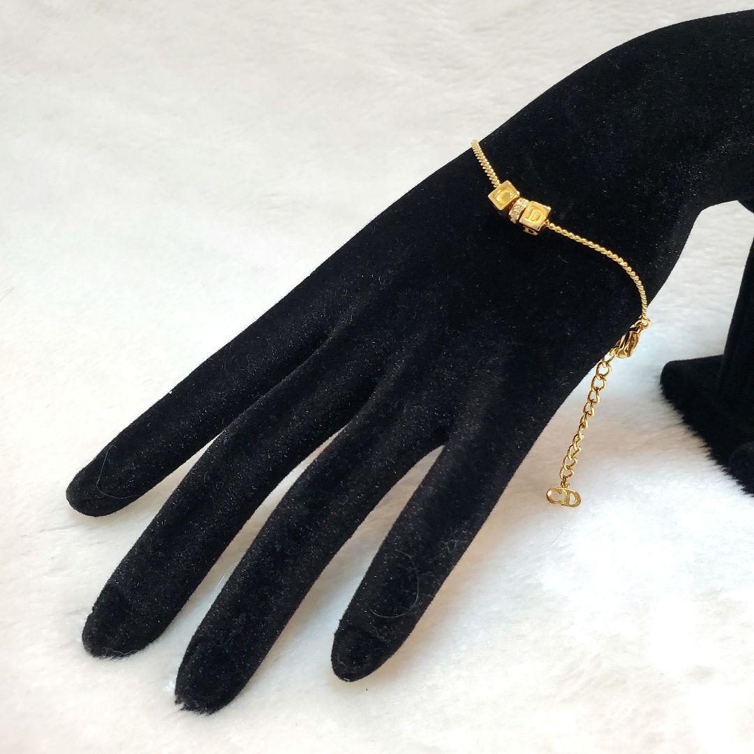 Dior　クリスチャンディオール　ブレスレット　ゴールド　CDロゴ　キューブ