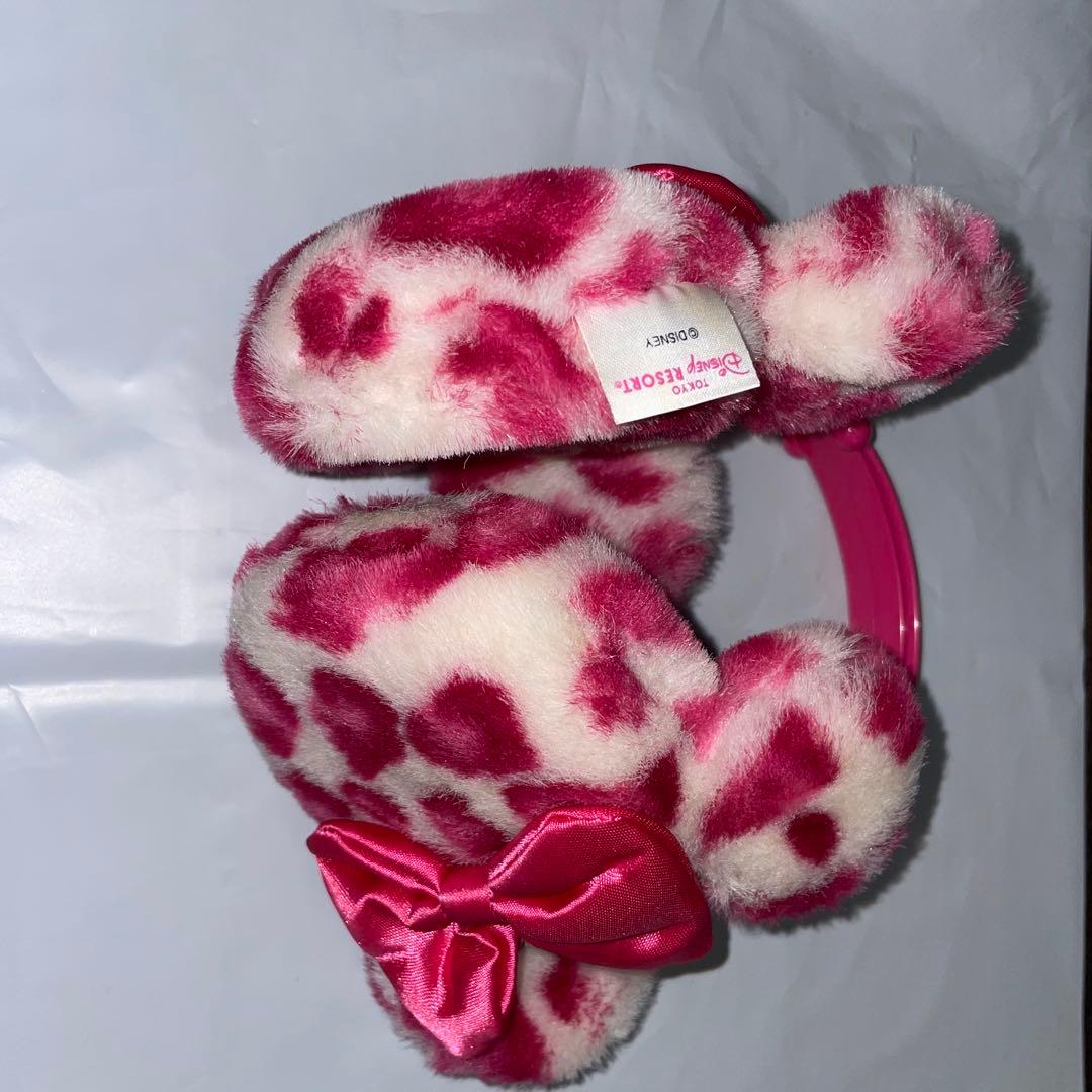 ディズニー ミニー イヤーマフ 耳あて ヒョウ柄 ピンク