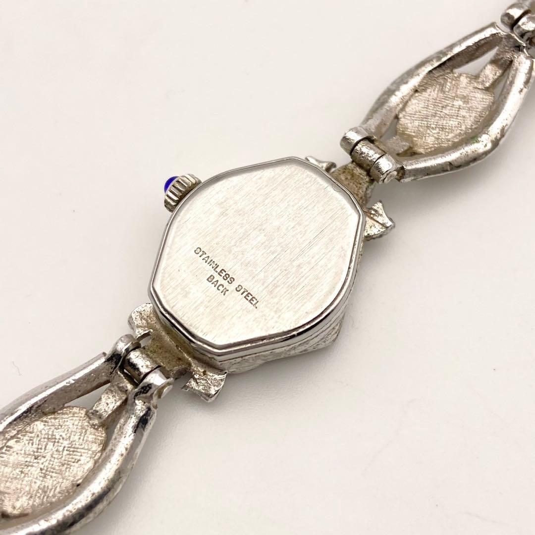 専用　JANOPAL ブレスウォッチ 石付き 新品電池 クォーツ シルバー