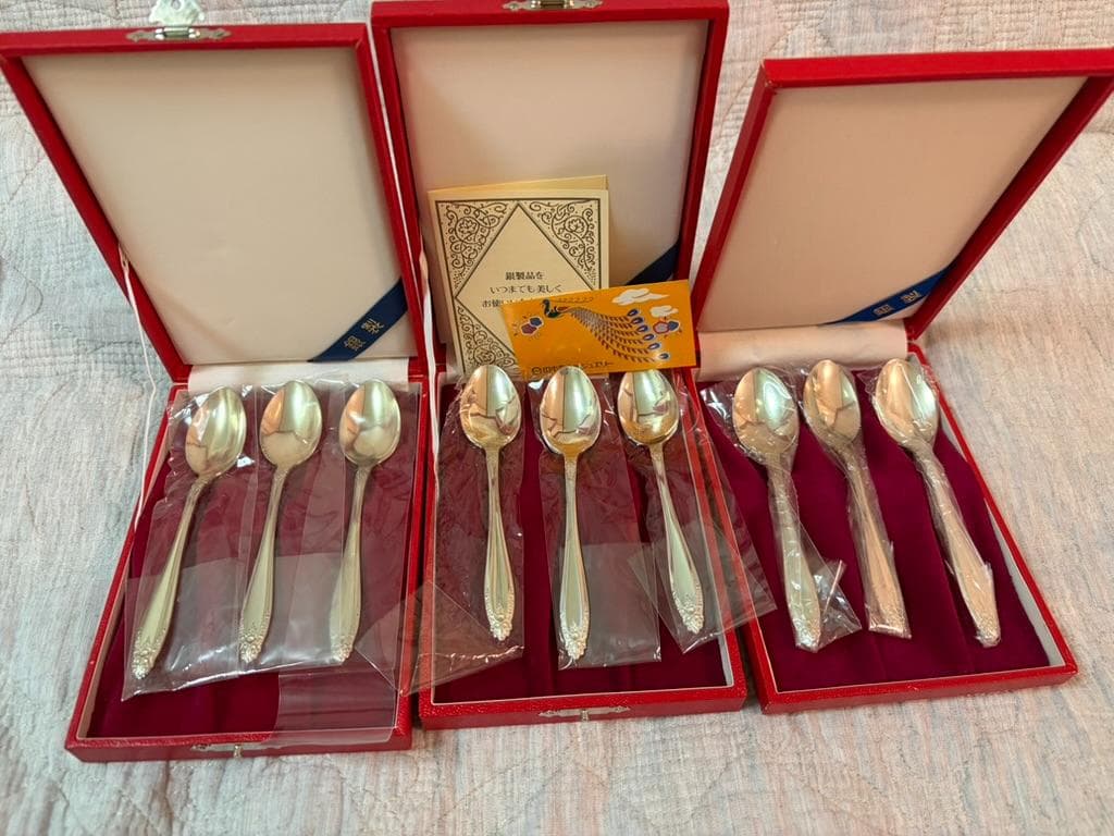 田中貴金属　銀製スプーン　Silver925 3箱　９本　箱付き