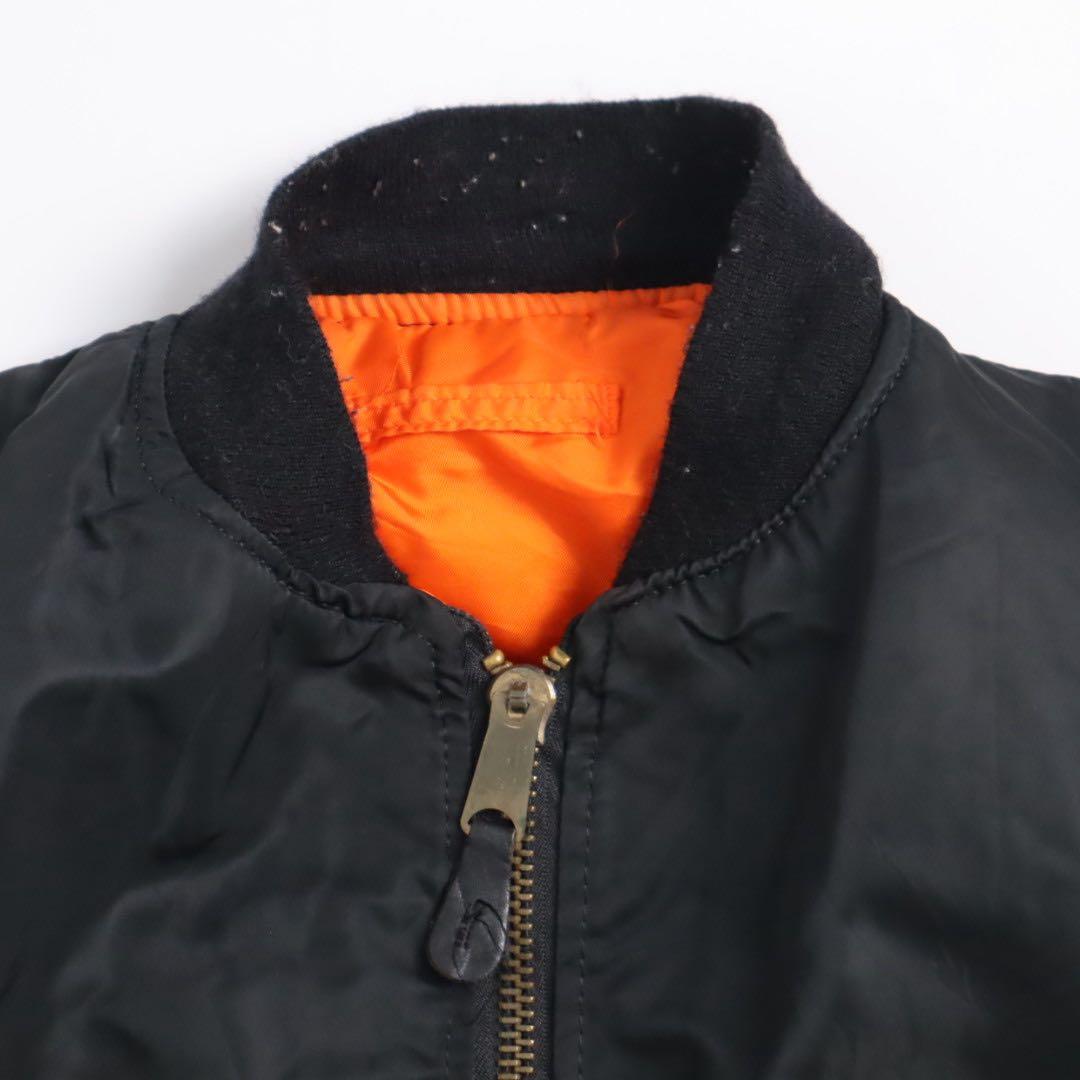 80s USA製 ALPHA MA-1 短丈 ブラック フライトジャケット