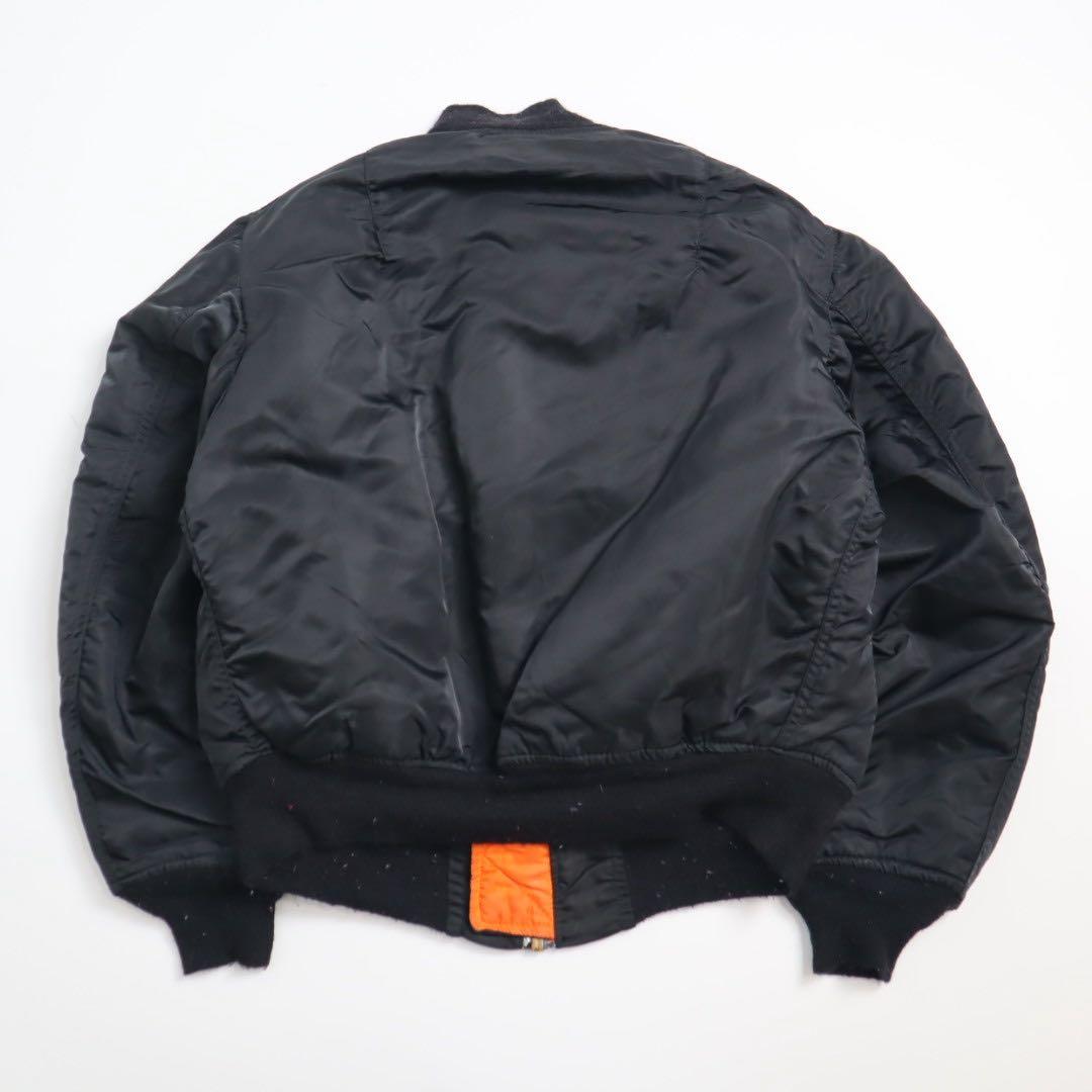80s USA製 ALPHA MA-1 短丈 ブラック フライトジャケット