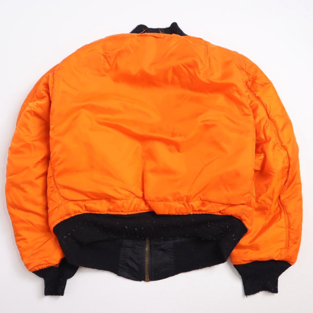 80s USA製 ALPHA MA-1 短丈 ブラック フライトジャケット