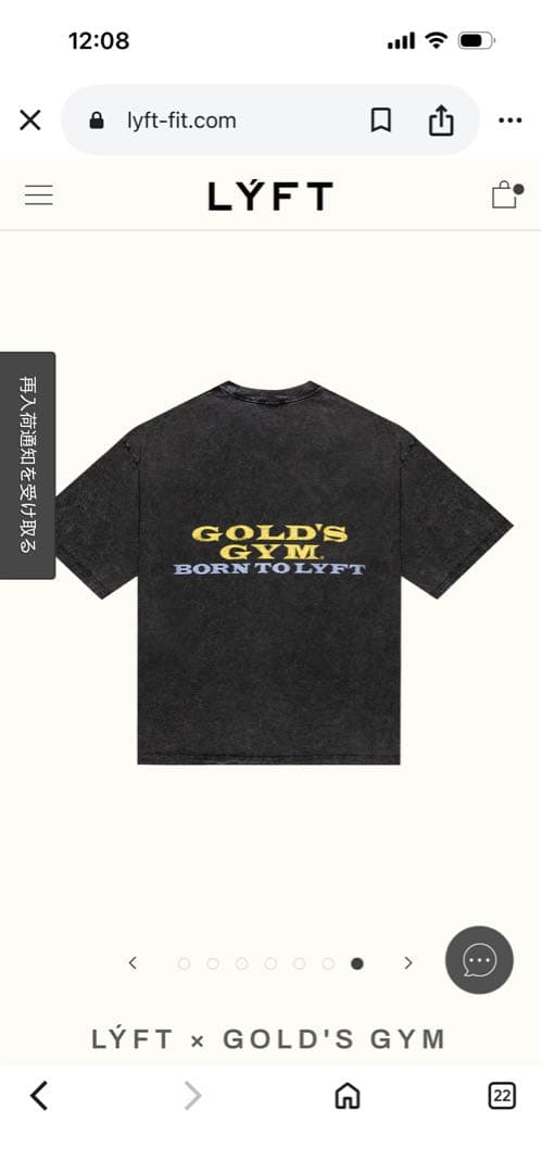 LÝFT×GOLD'S GYM VINTAGELOGO BIG T-SHIRT