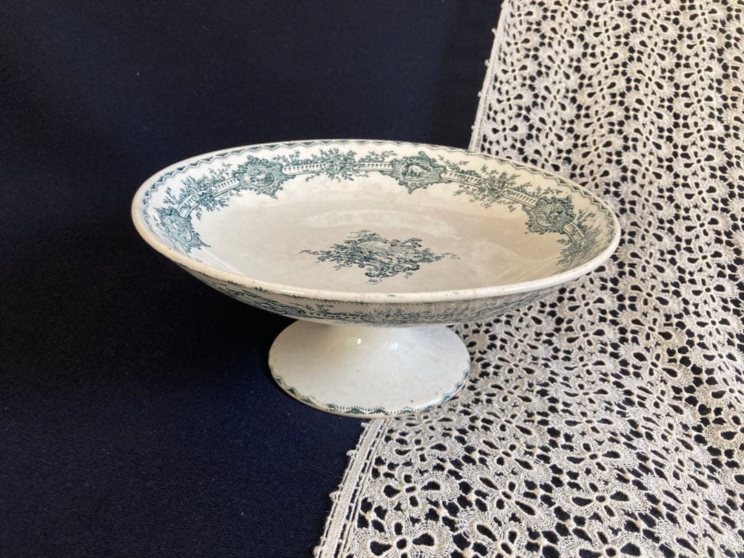 フランスアンティーク クレイユモントロー WATTEAU コンポティエ