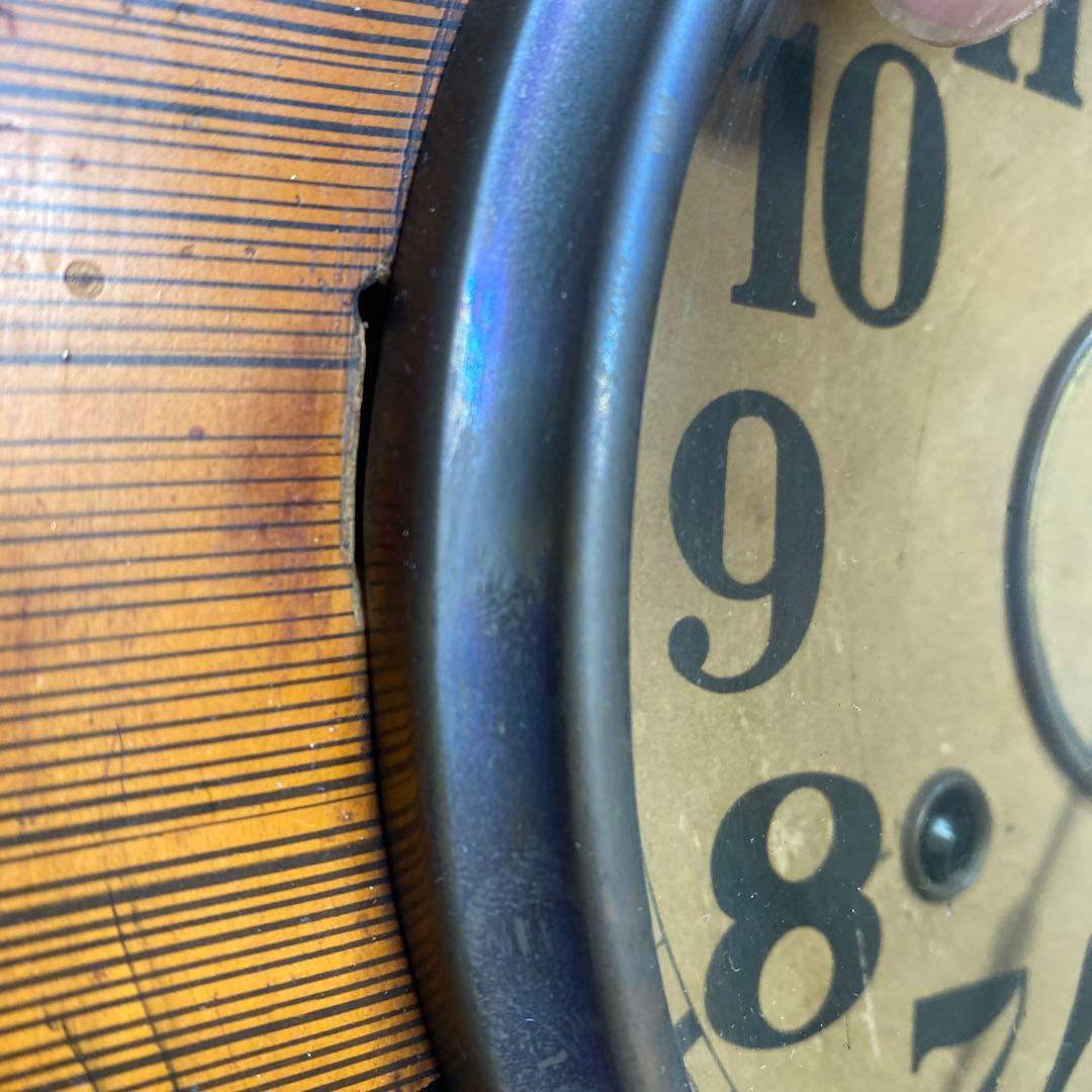 振り子時計　ゼンマイ式　掛け時計 アンティーク　古道具