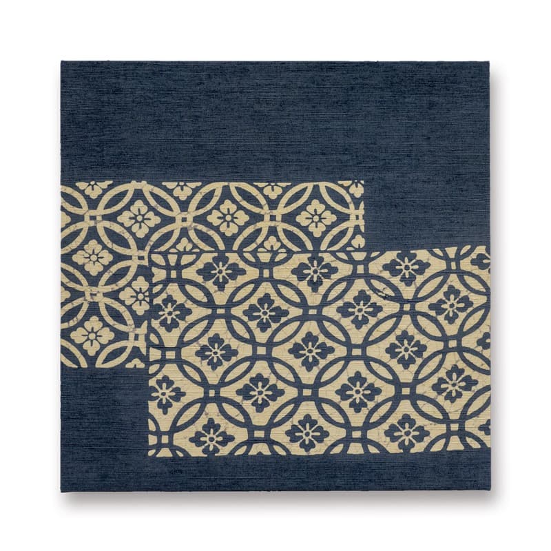 ビンテージファブリックパネル 花菱（紺）
