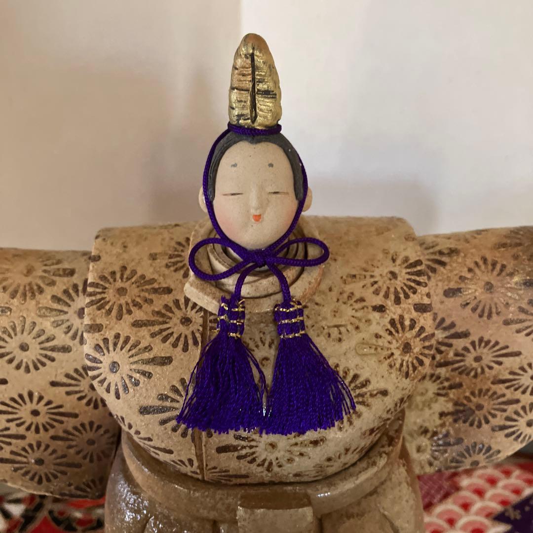 お雛様　雛人形　立ち雛　ひな祭り　お祝い　めでたい　陶人形　置物　型染め手作り