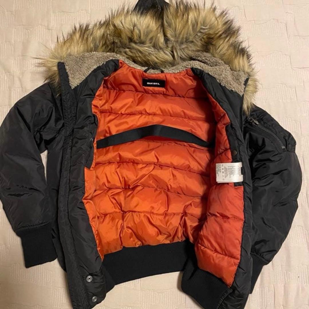 DIESEL ファー付きMA-1ジャケット ブラック