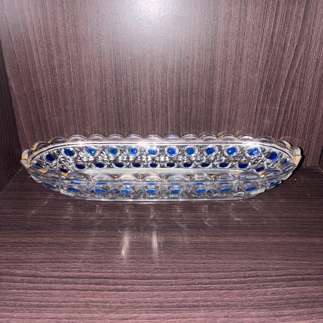 バカラ ディアマンピエーリー　長皿　ブルーカラー　 Baccarat