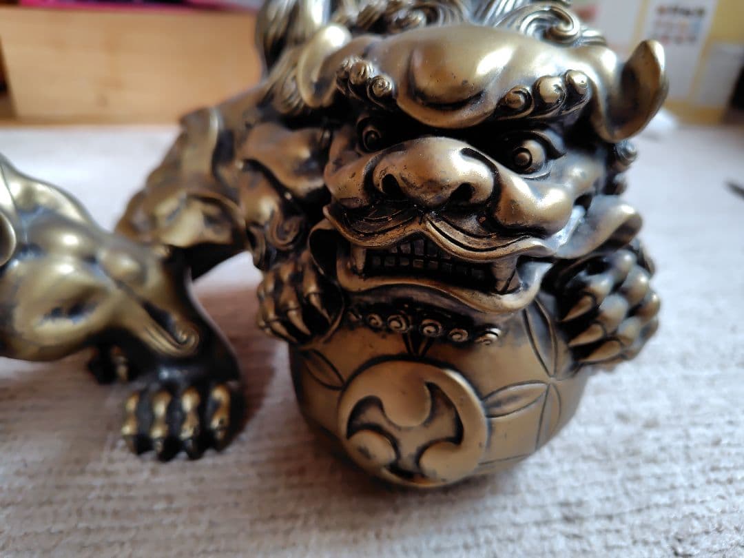 獅子像 対の置物