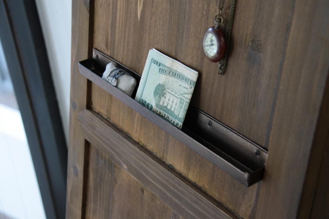 ドア型ミラー☆ライトブラウン　ミラー　ドアミラー　スタンドミラー　壁掛け　姿見