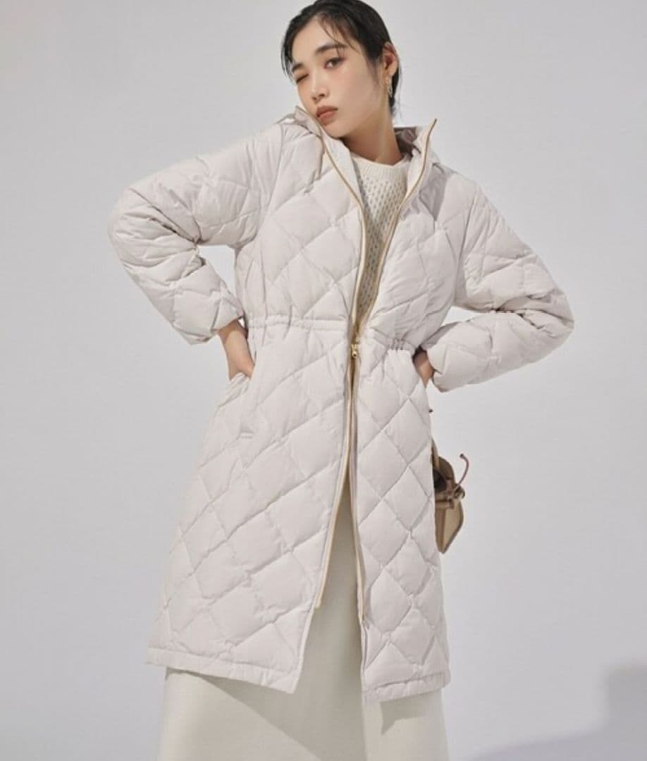 VERYベストダウン大賞◆TAION×UNFILO Aラインコート◆アイボリーS