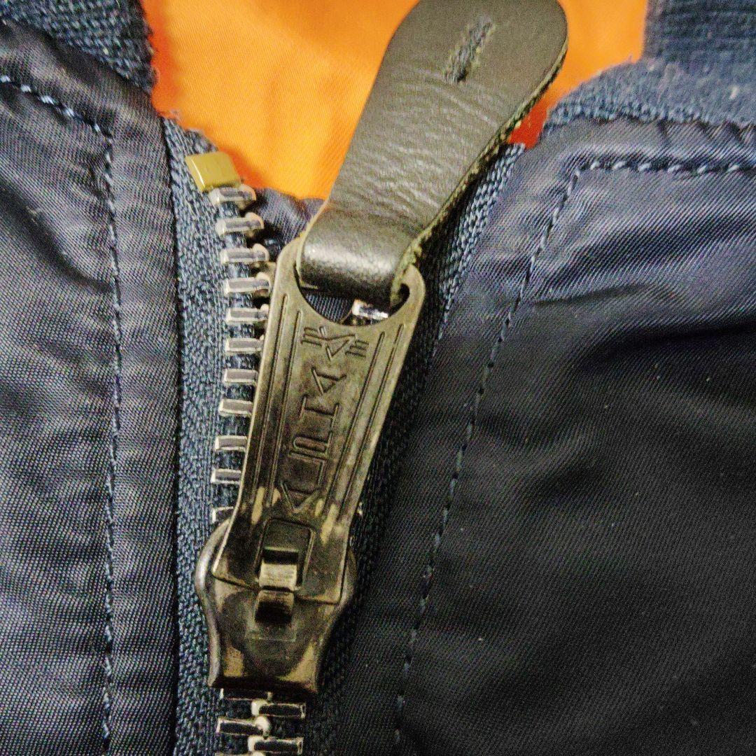 90s USA ALPHA INDUSTRIES MA-1 XL 黒タグネイビー