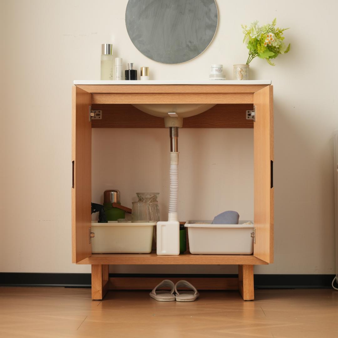 洗面化粧台両開きタイプ 幅75cm台のみ化粧洗面台リフォーム下台コンパクト洗面台