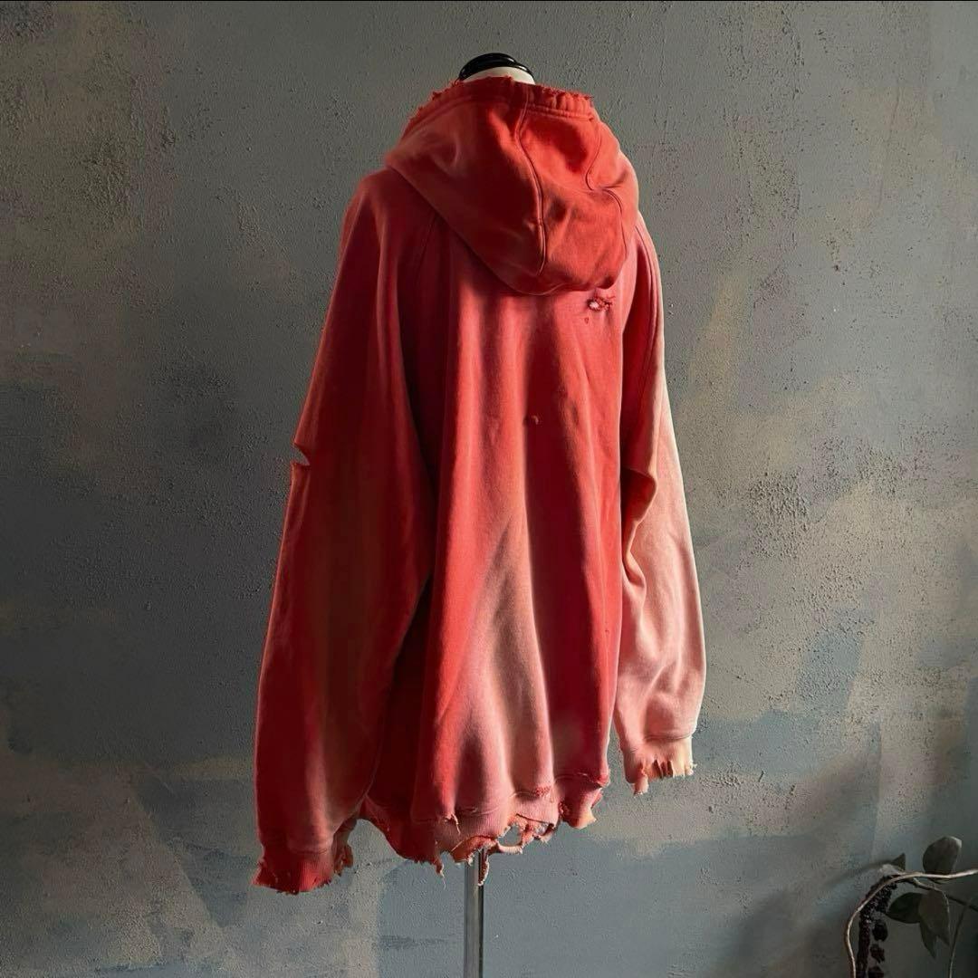 y2k“broken”鬼フェード“襤褸“4XO”フードboro sweat