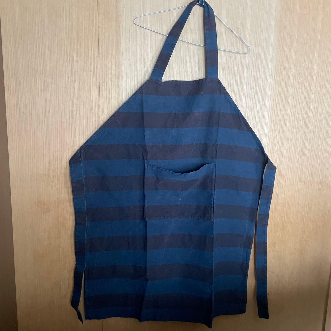 ダニエラグレジス ストライプ エプロン ネイビーボルドー