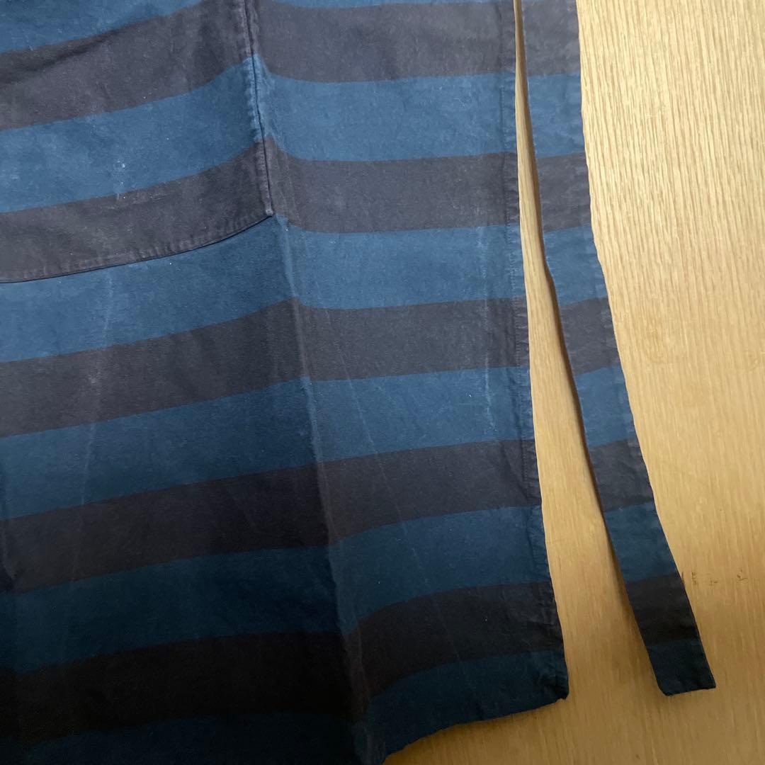 ダニエラグレジス ストライプ エプロン ネイビーボルドー