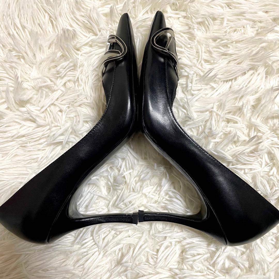 ✨極美品✨ディーゼル ハイヒール ポインテッドトゥ レザー ブラック バックル