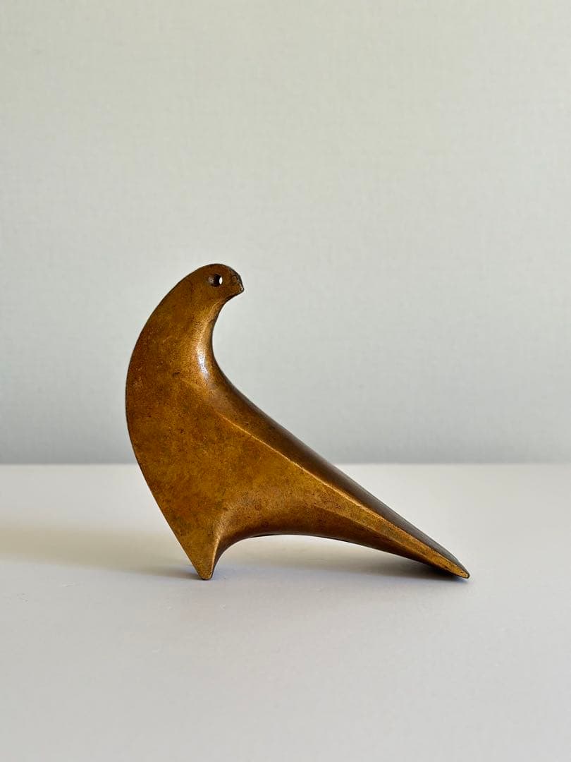 三枝惣太郎 新生鳩 ブロンズ彫刻 アート 美術 古道具 モダンデザイン