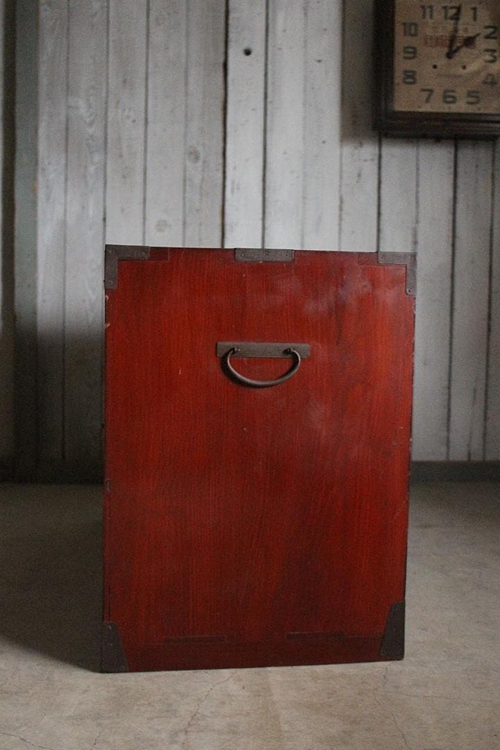 綺麗な丸金具庄内箪笥　2段　タンス　収納　古家具　古民家　時代家具