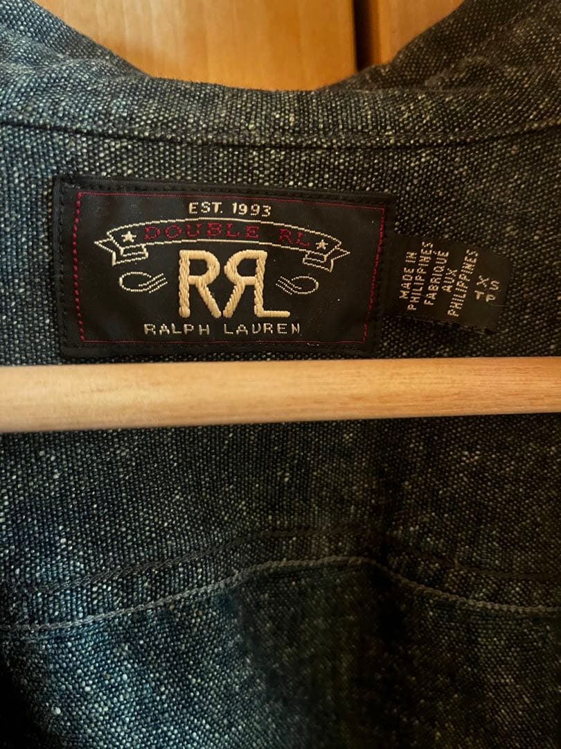 RRL ダブルアールエル 霜降り シャツ XS 無地 ブラック系 ラルフローレン