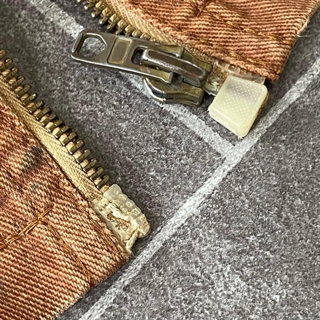 ポルトガル製 ヴィンテージ ワークジャケット ブラウン 鬼フェード 中綿 44