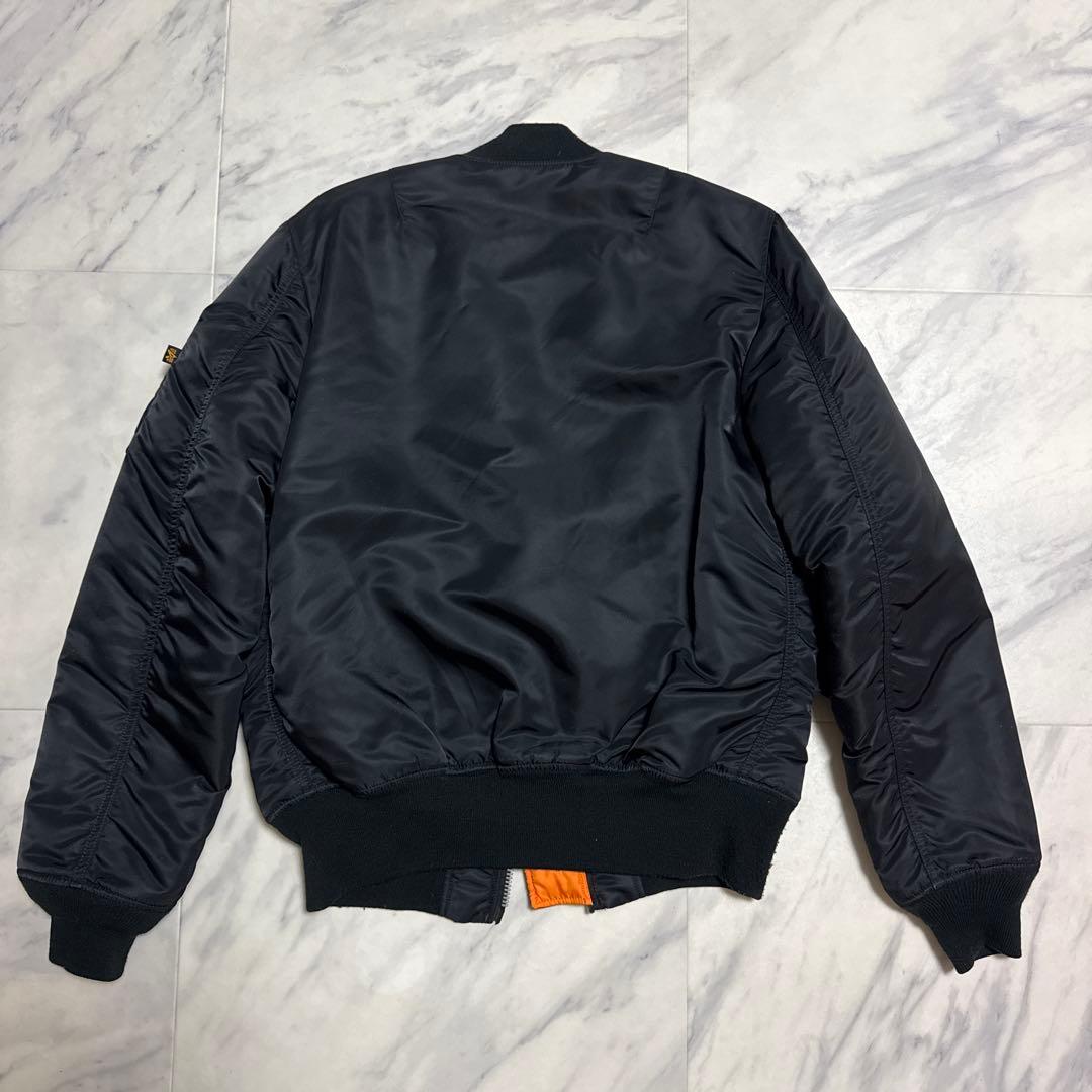 【美品】ALPHA INDUSTRIESブラック MA-1 フライトジャケット