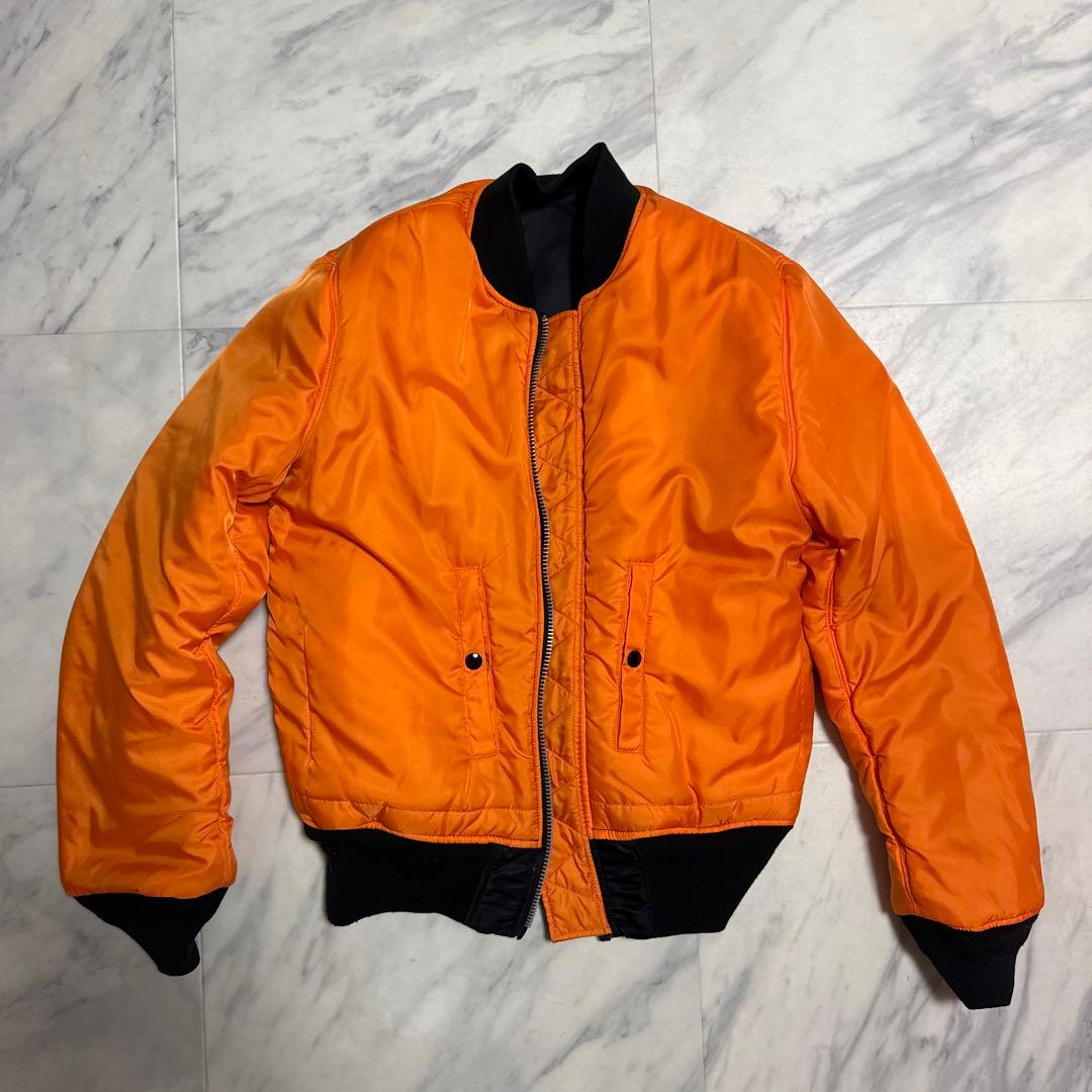 【美品】ALPHA INDUSTRIESブラック MA-1 フライトジャケット