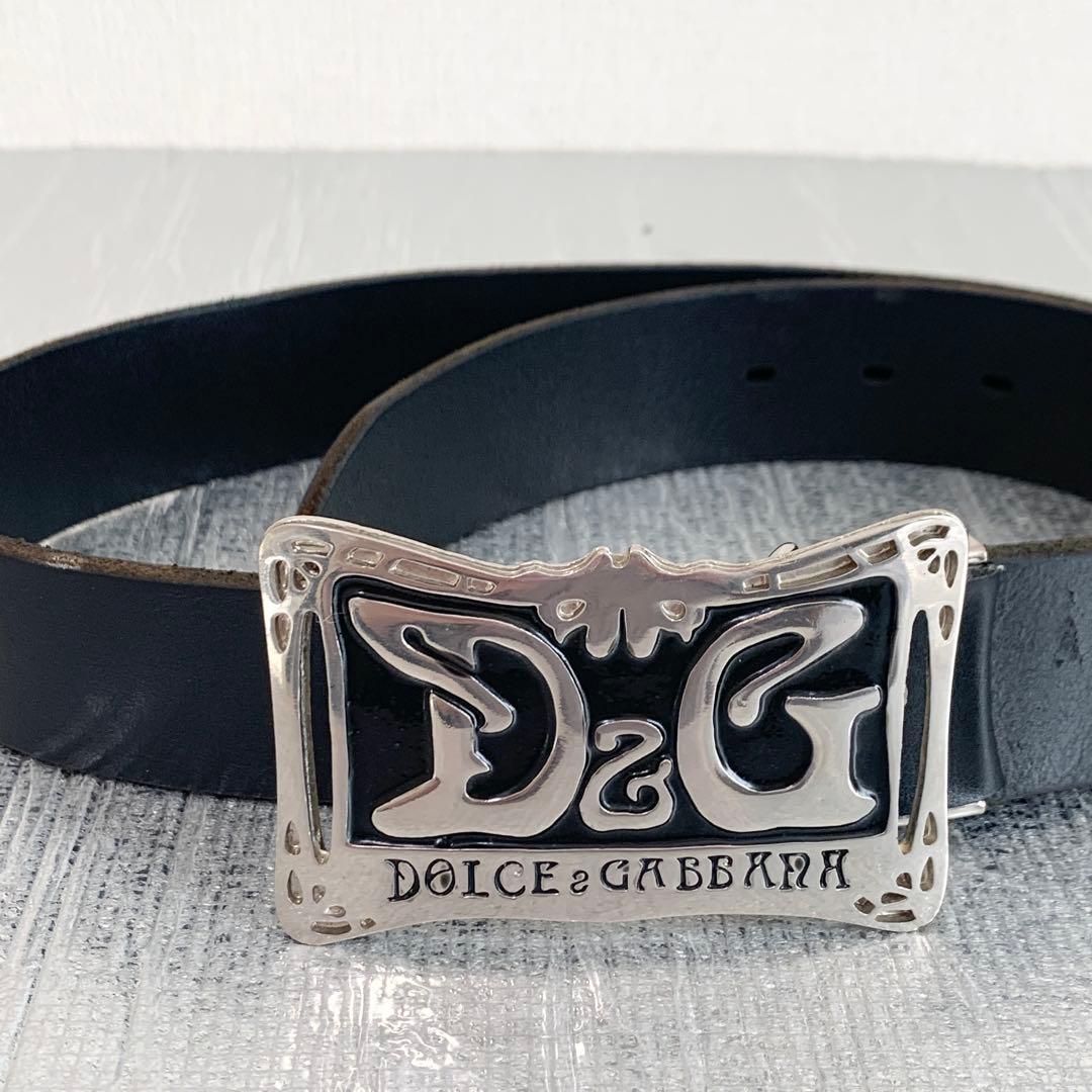 希少　ドルチェ&ガッバーナ ベルト D&G デカロゴ アゲハ蝶　ブラック