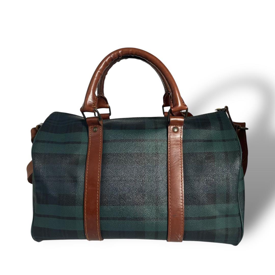 ポロラルフローレン 2way ミニボストンバッグ ショルダー チェック柄 PVC