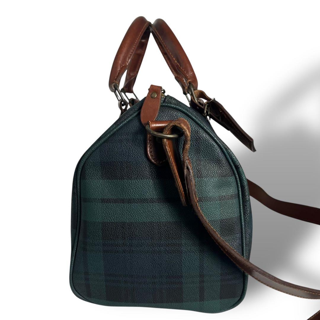 ポロラルフローレン 2way ミニボストンバッグ ショルダー チェック柄 PVC