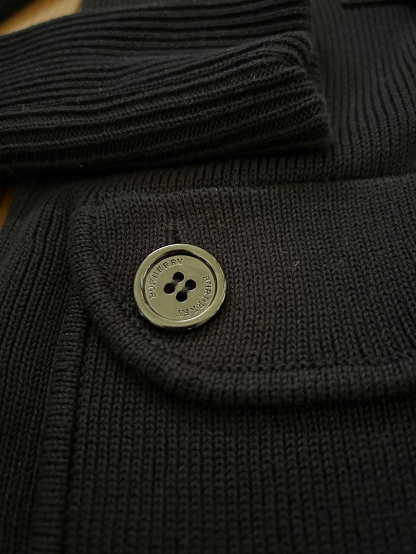 【美品】バーバリーロンドン　ダッフルニットコート　 ノバチェック　ネイビー　2