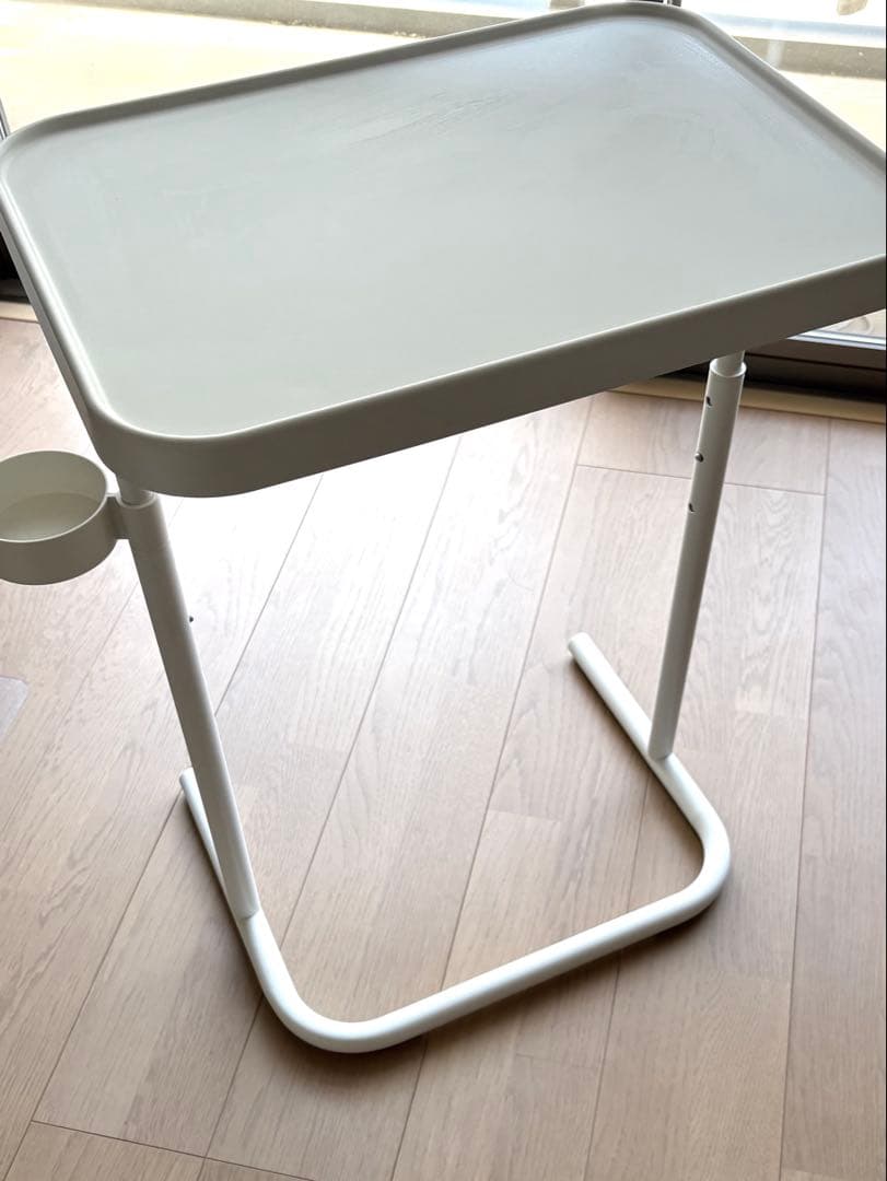 [送料込]IKEA ホワイト折りたたみデスク カップホルダー付き