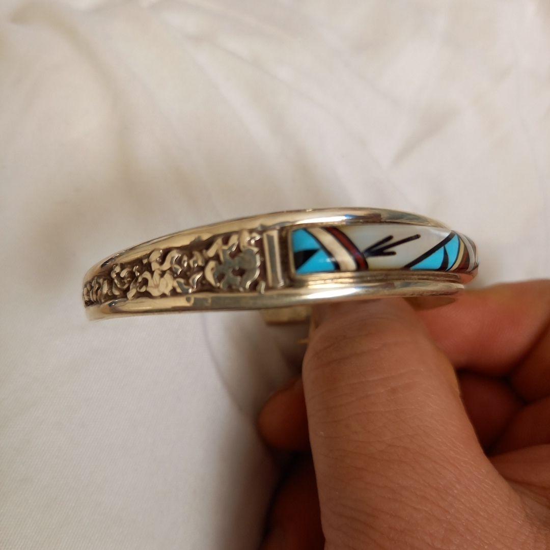 ズニターコイズ シルバー バングル