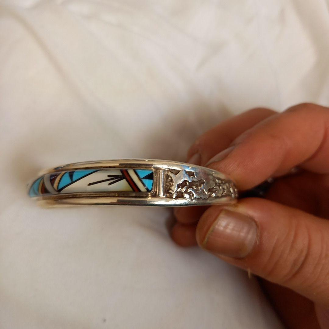 ズニターコイズ シルバー バングル