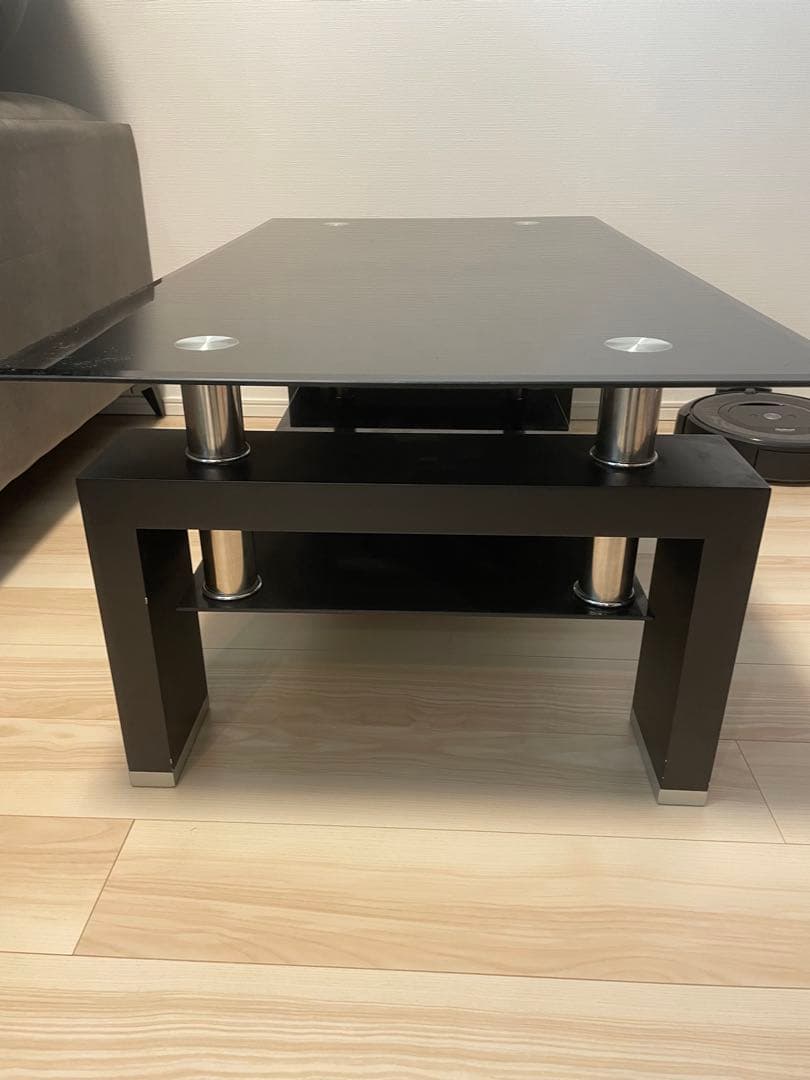 【美品】ガラスローテーブル